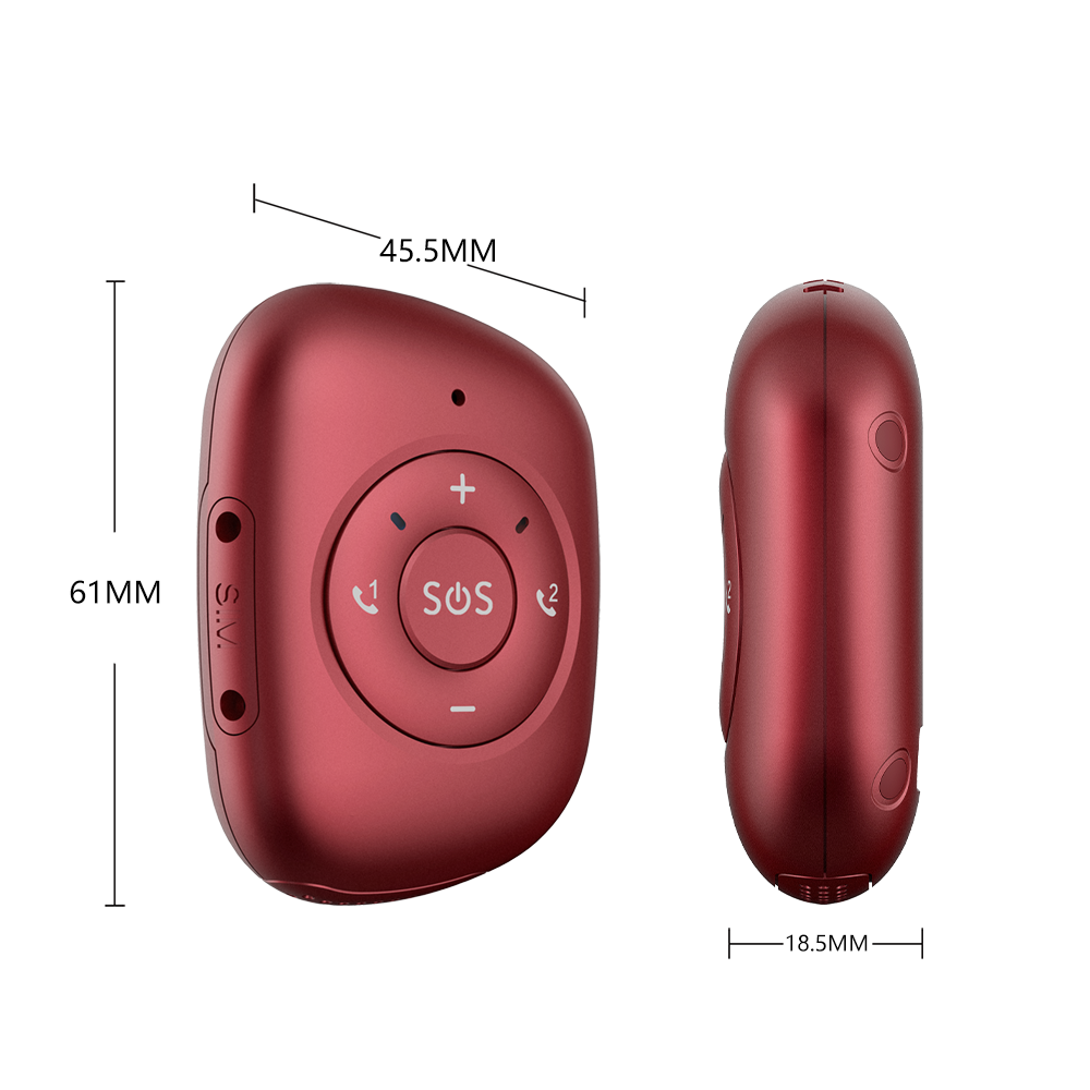 Volume Adjustment 4G Lte GPS Fall Personal Alarm Tracker 1000mAh two way calling Medical Alarm Emergency SOS button for elderly